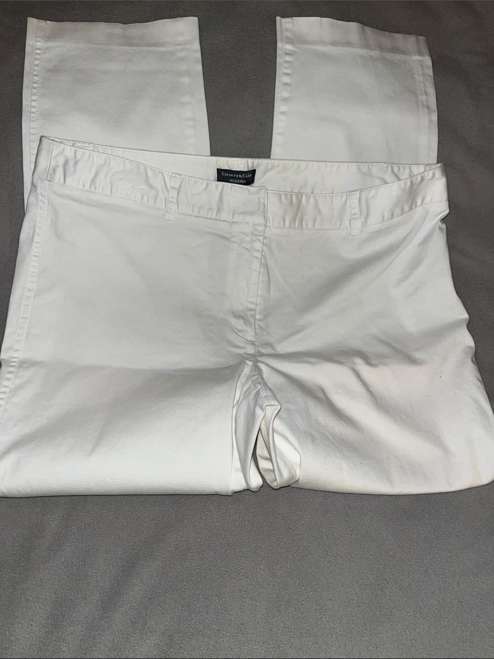 Charter Club Womens Ankle Length White Chinos